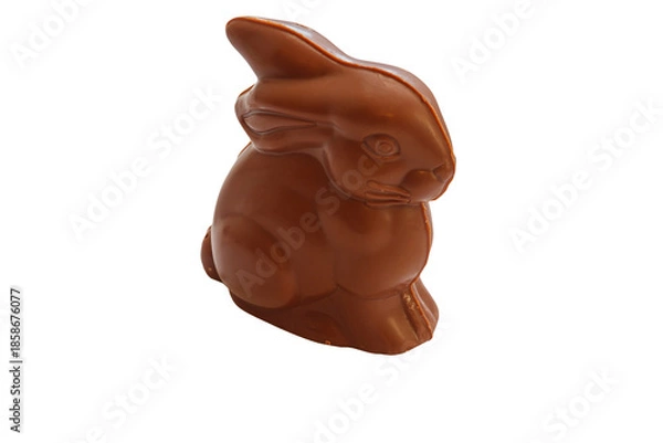 Obraz Easter chocolate bunny isolated on white background