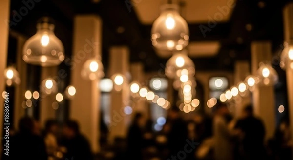 Fototapeta Cafe Blur Interior View.