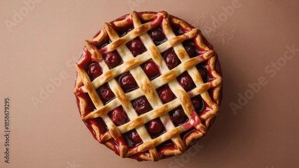 Obraz a freshly baked cherry pie