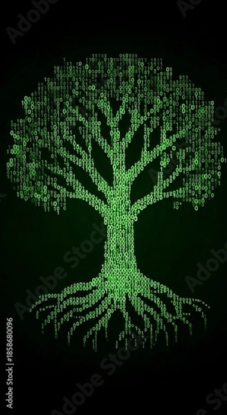 Obraz Pixelated Green Tree Art.