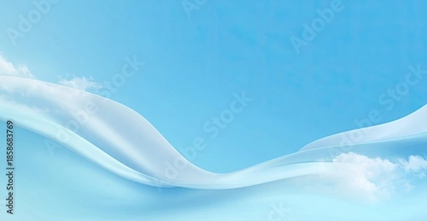 Obraz Azure sky backdrop with white, flowing, dreamlike forms