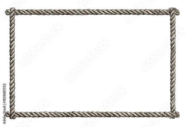 Obraz Rectangular frame, textured gray rope