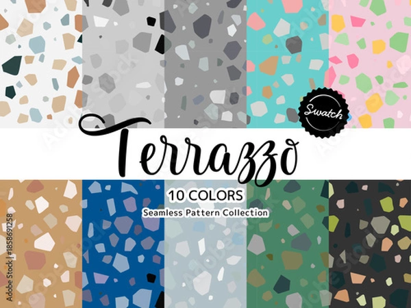 Fototapeta 色違いのシームレスパターンのセット テラゾー