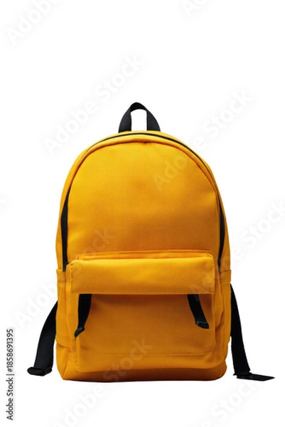 Obraz Bright yellow backpack, front view, simple design