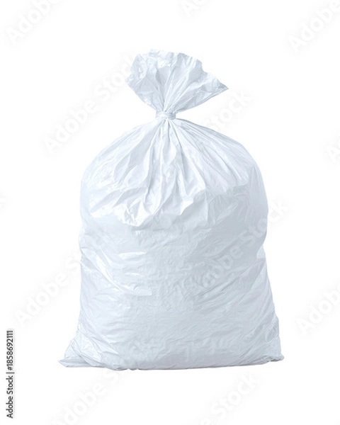 Obraz White plastic garbage bag filled with something