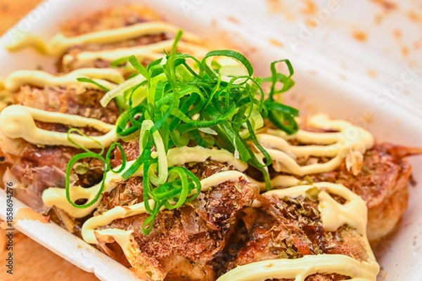 Obraz かつお節・魚粉モリモリのたこ焼き