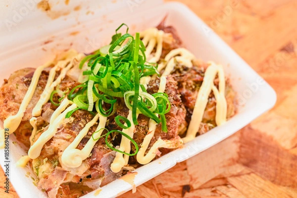 Obraz かつお節・魚粉モリモリのたこ焼き