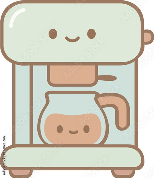 Obraz Cute Coffee Maker Illustration
