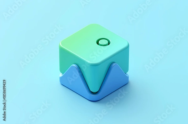 Obraz blue dice on white background