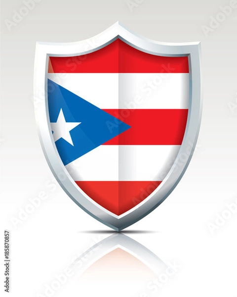 Fototapeta Shield with Flag of Puerto Rico