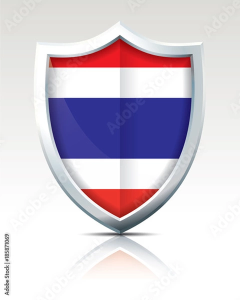 Fototapeta Shield with Flag of Thailand