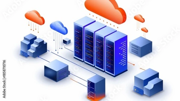 Fototapeta Cloud database storage for efficient data management