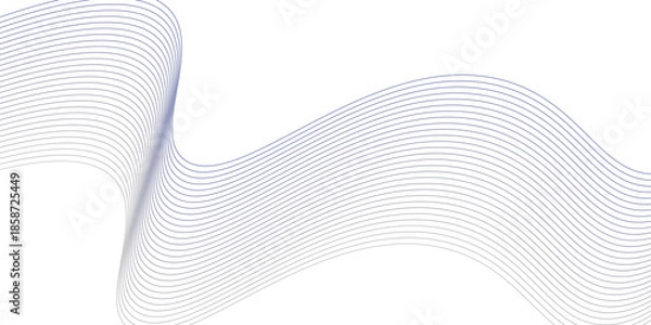 Fototapeta Abstract black 3D background with lines and wave pattern