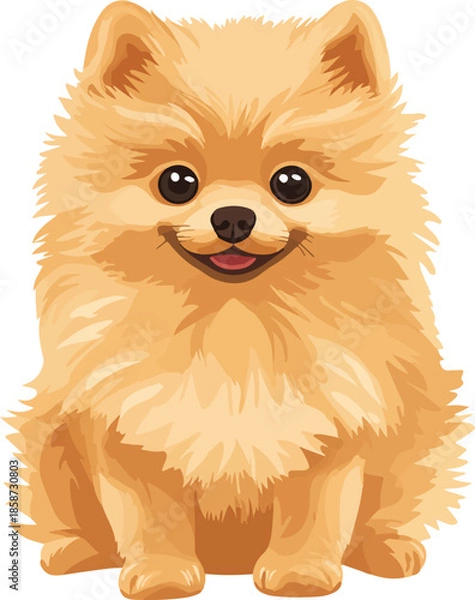Obraz Pomeranian Dog Vector on Transparent Background