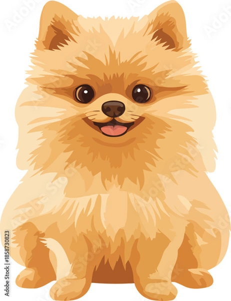 Obraz Pomeranian Dog Vector on Transparent Background