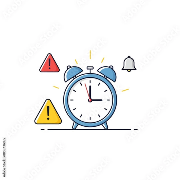 Obraz Alarm clock with warning signs