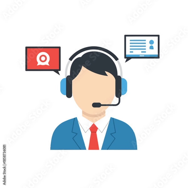 Obraz Customer support agent with headset
