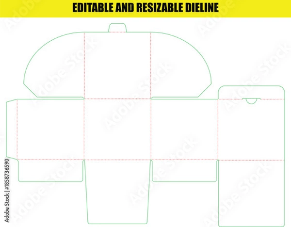 Obraz Editable Resizable Dieline Template for Custom Packaging Folding Box Design