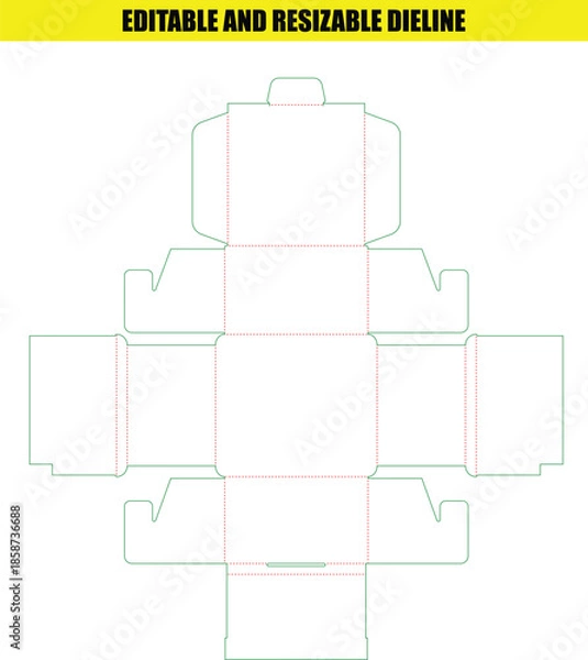Obraz Editable and Resizable Dieline Template for Custom Folding Carton Packaging