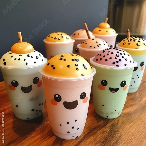 Obraz Delightful boba tea drinks