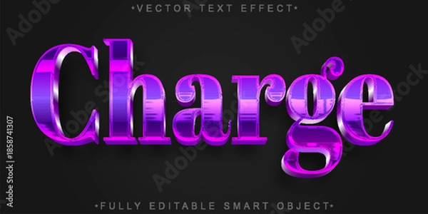 Obraz Charge Power Energy Impact Vector Fully Editable Smart Object Text Effect