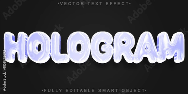 Obraz Hologram Futuristic Digital Vector Fully Editable Smart Object Text Effect