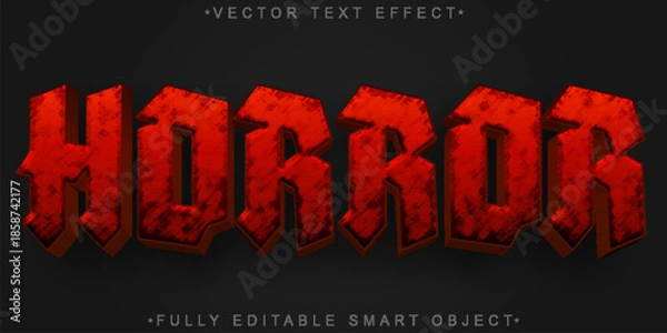 Obraz Horror Scary Dark Fear Vector Fully Editable Smart Object Text Effect