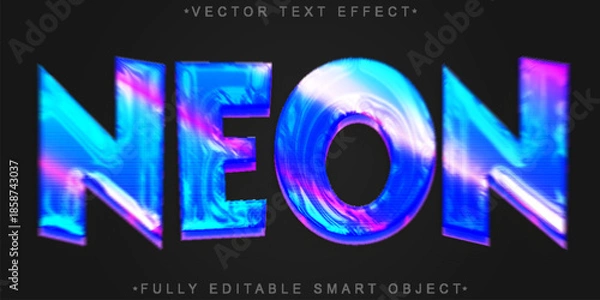Obraz Neon Glow Lights Vector Fully Editable Smart Object Text Effect