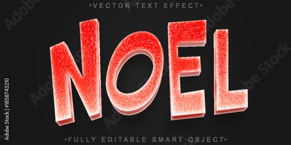 Obraz Noel Christmas Holiday Vector Fully Editable Smart Object Text Effect