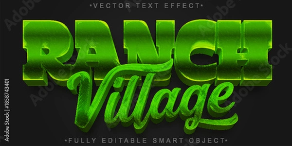 Obraz Ranch Village Farm Vector Fully Editable Smart Object Text Effect