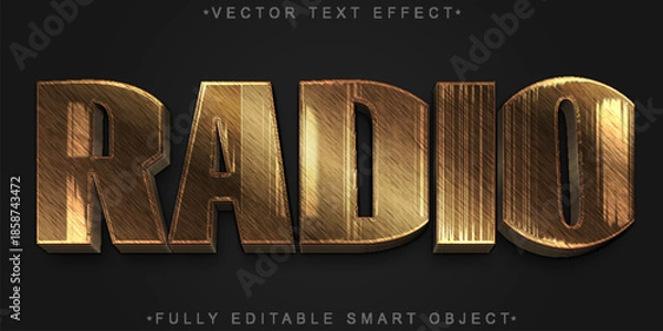 Obraz Radio Broadcast Wave Vector Fully Editable Smart Object Text Effect