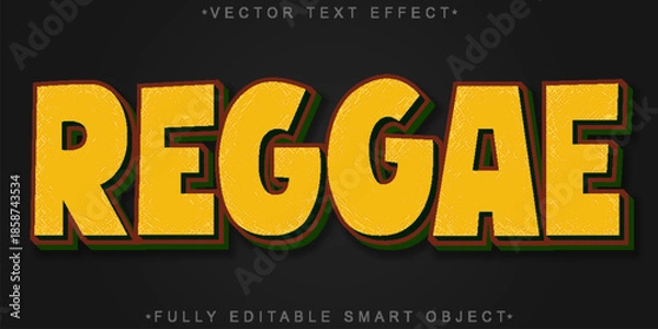 Obraz  Reggae Music Rhythm Vector Fully Editable Smart Object Text Effect