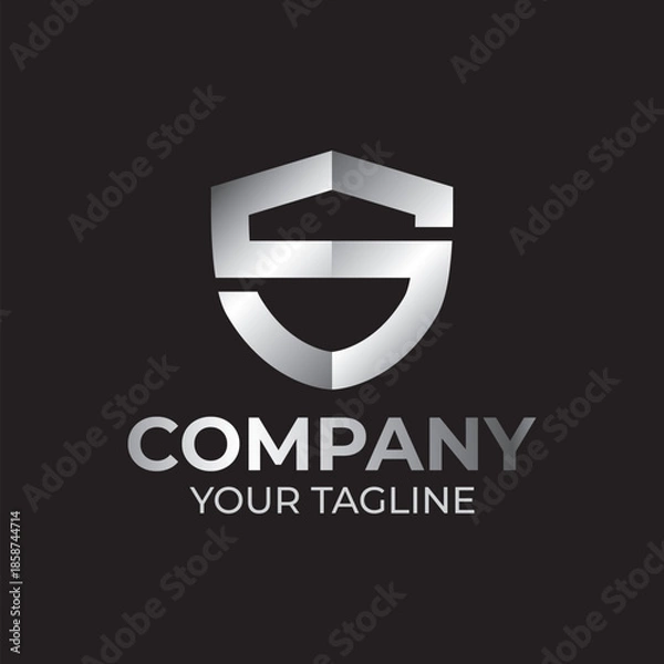 Obraz Security Shield Logo Design for Cyber Security and Data Protection