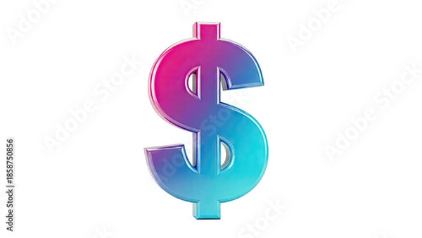 Obraz Gradient Dollar Symbol on White Background
