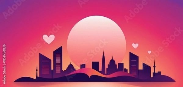 Obraz romantic hearts background