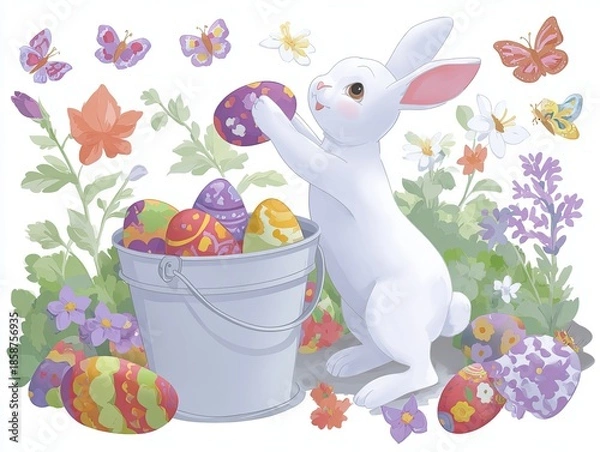 Obraz Cute Easter rabbit illustration