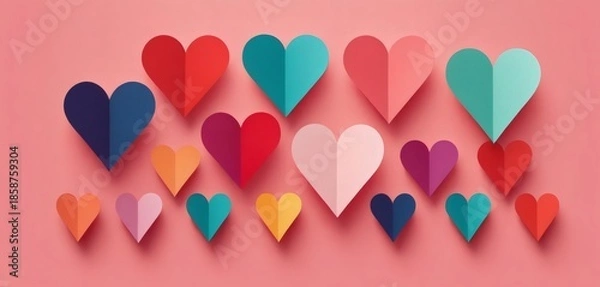 Obraz romantic hearts background