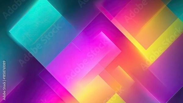 Obraz Colorful neon geometric pattern