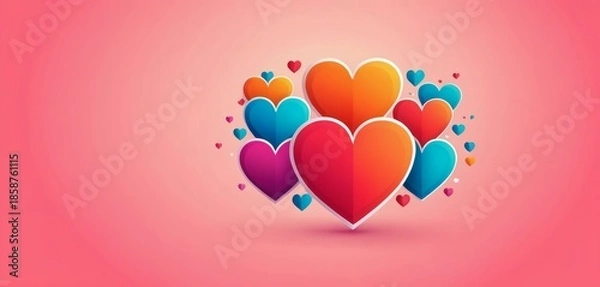 Obraz romantic hearts background