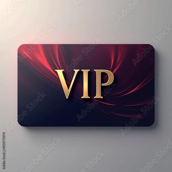 Obraz minimalistic black card with red VIP letters