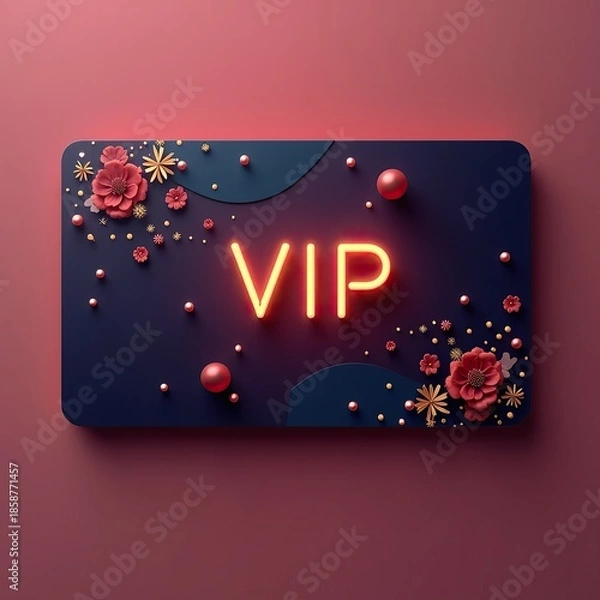 Obraz modern VIP privilege card in gold and red
