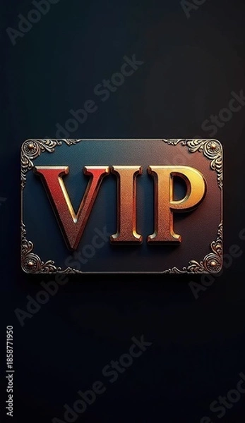 Obraz exclusive VIP membership card in gold glow