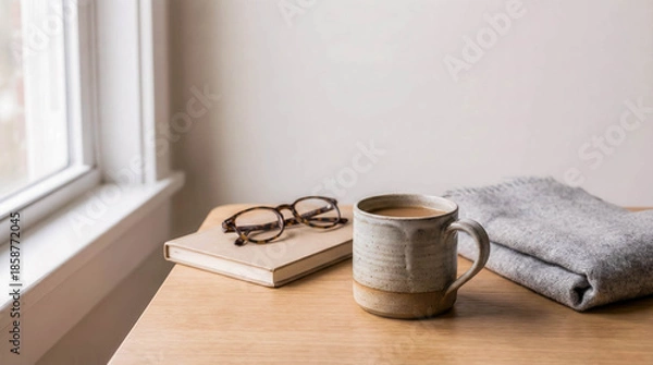 Obraz Cozy Coffee and Reading Corner