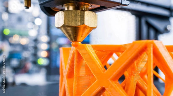 Obraz Close-Up of 3D Printer Creating Lattice Structure