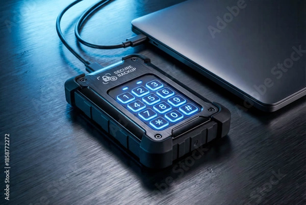 Obraz Secure Encrypted External Hard Drive with Keypad Access