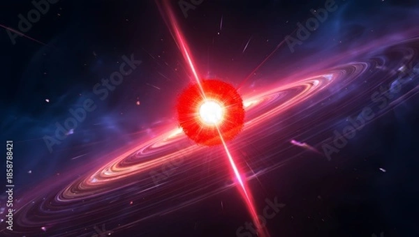 Fototapeta Blood Red Supernova Sphere