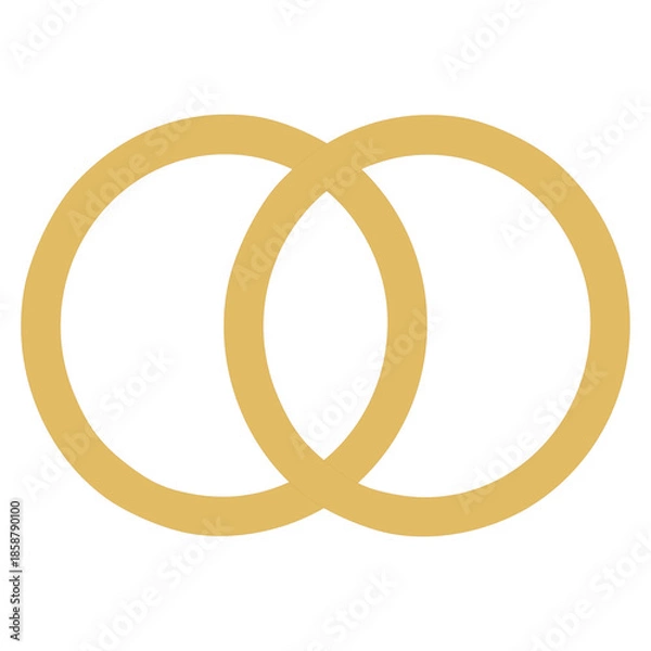 Fototapeta Golden interlocking ring wedding commitment concept