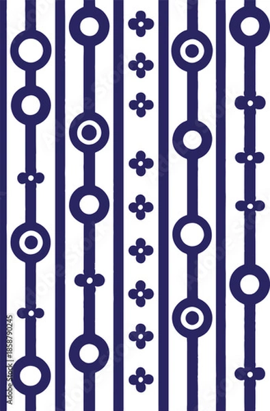 Obraz Vertical pattern with geometric shapes Vector