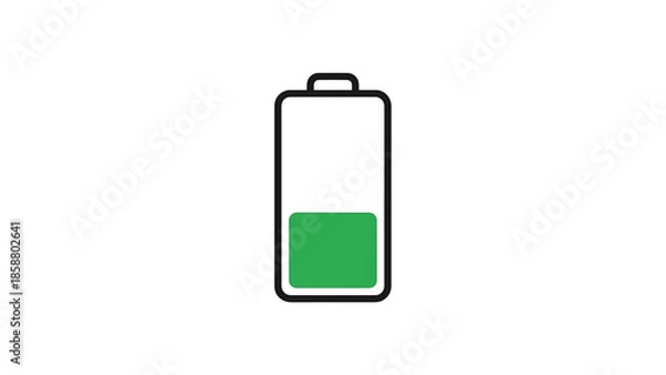 Fototapeta Battery icon with approximately 30% charge