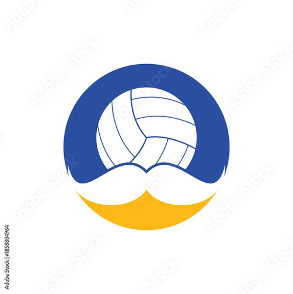 Obraz Strong volleyball vector logo design. 